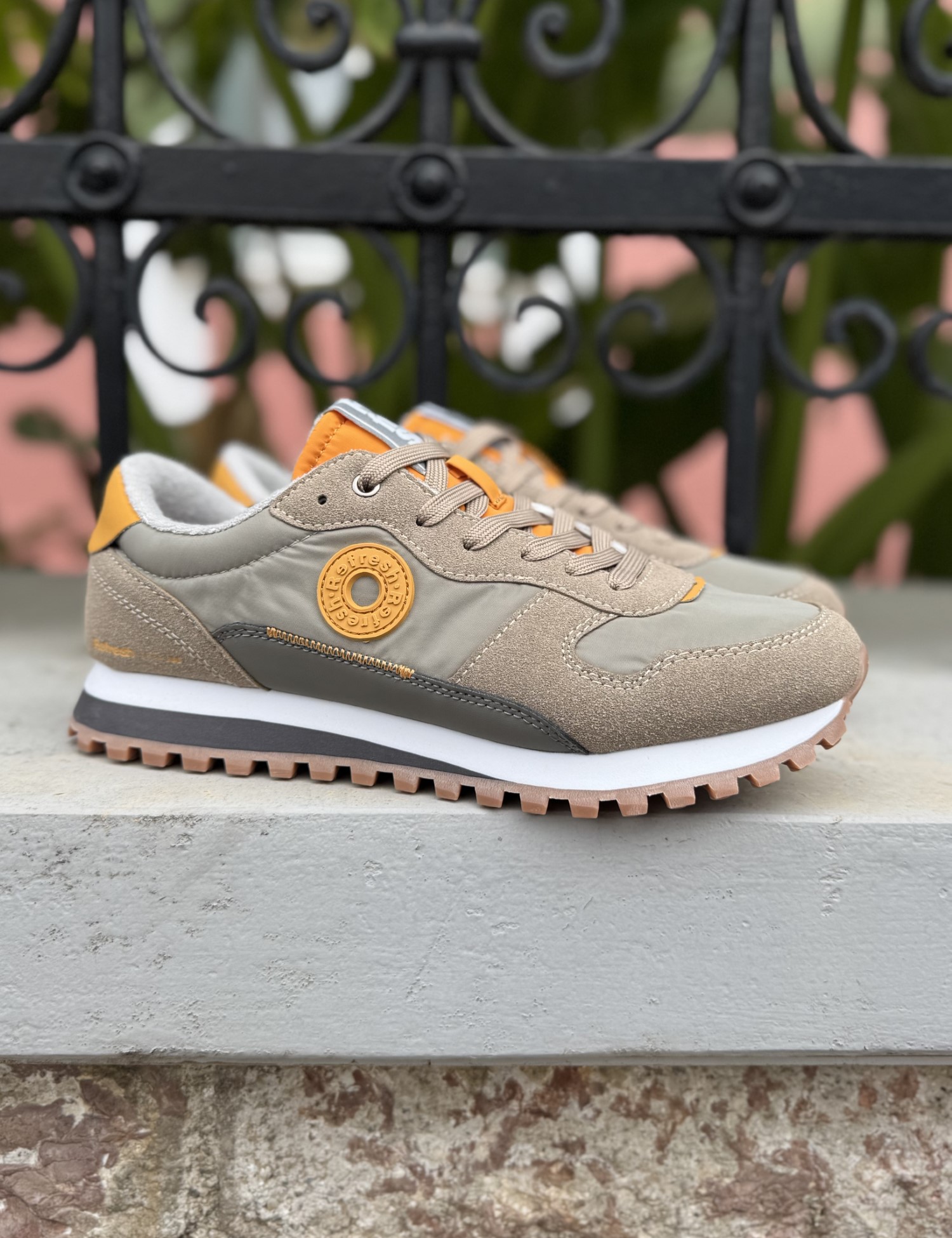 Refresh αντρικά λαδί sneakers με ύφασμα 175515L - Refresh - 